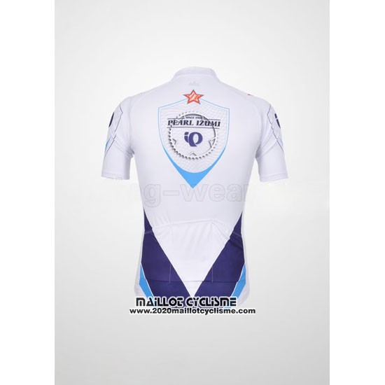 2011 Maillot Ciclismo Pearl Izumi Blanc et Bleu Manches Courtes et Cuissard